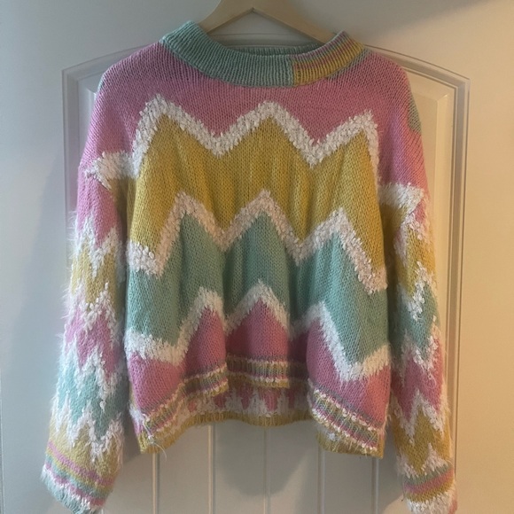 &merci Sweaters - Vibrant Chevron Knit Sweater